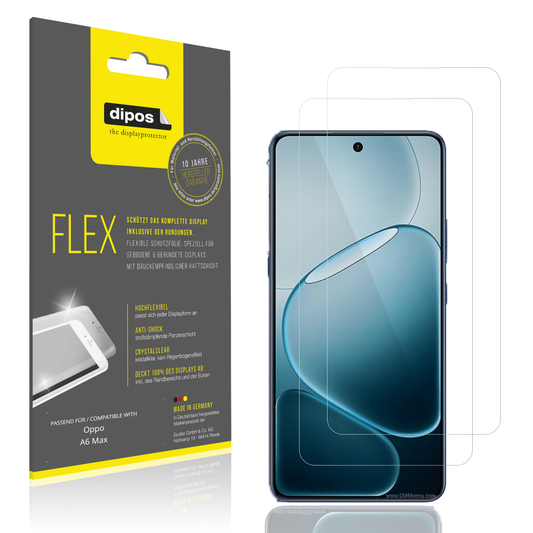 Klare Displayschutzfolie von dipos passend für Oppo A6 Max, 100% Displayabdeckung und blasenfreie Montage
