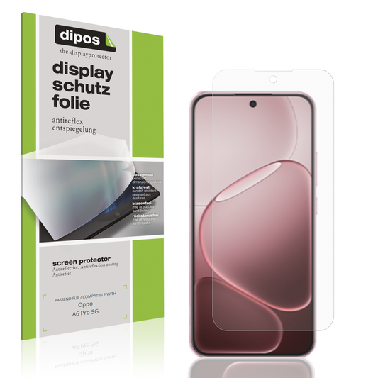 Matte Displayschutzfolie von dipos passend für oppoa6 pro 5g, präziser Zuschnitt und blasenfrei montiert