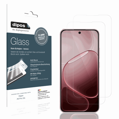 Klare Displayschutzfolie von dipos passend für oppoa6 pro 5g, 9H kratzfest und blasenfrei montiert