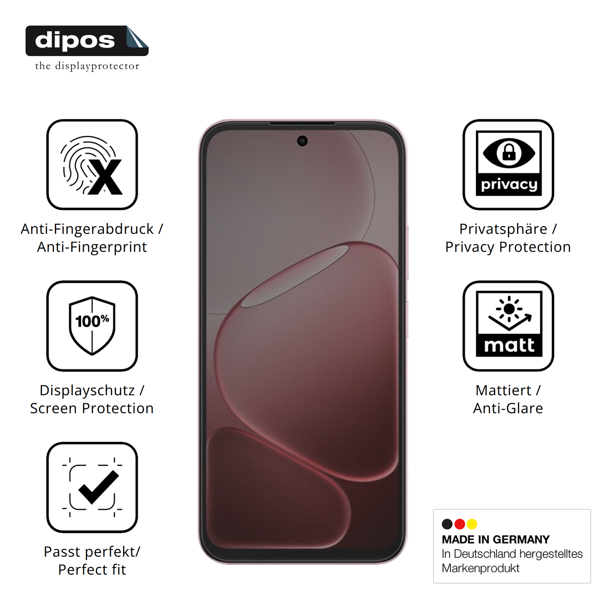 Privatsphäre-Schutz durch Sichtschutz-Folie passend zugeschnitten für Oppo A6s