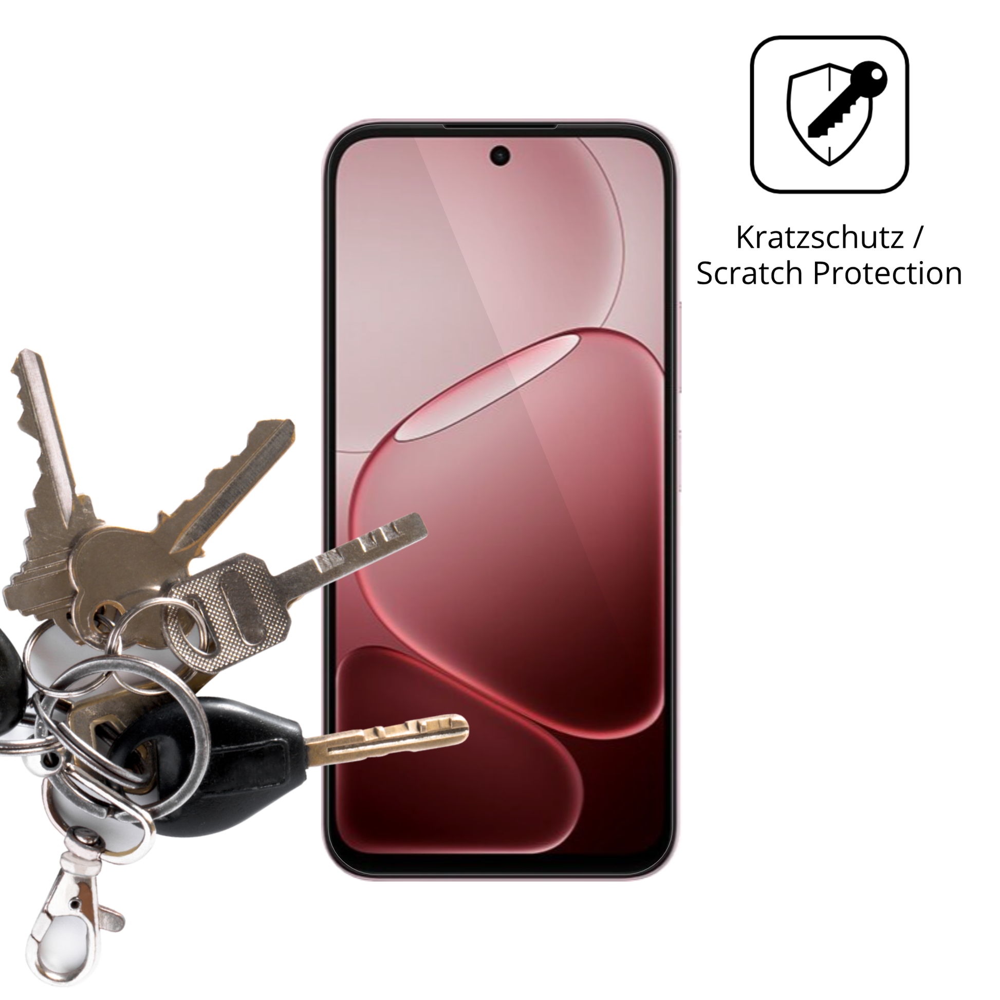 Schutz gegen Kratzer auf dem Oppo A6s Glas durch Schlüssel oder Ähnliches