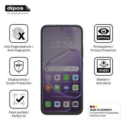 Privatsphäre-Schutz durch Sichtschutz-Folie passend zugeschnitten für Oppo A6t