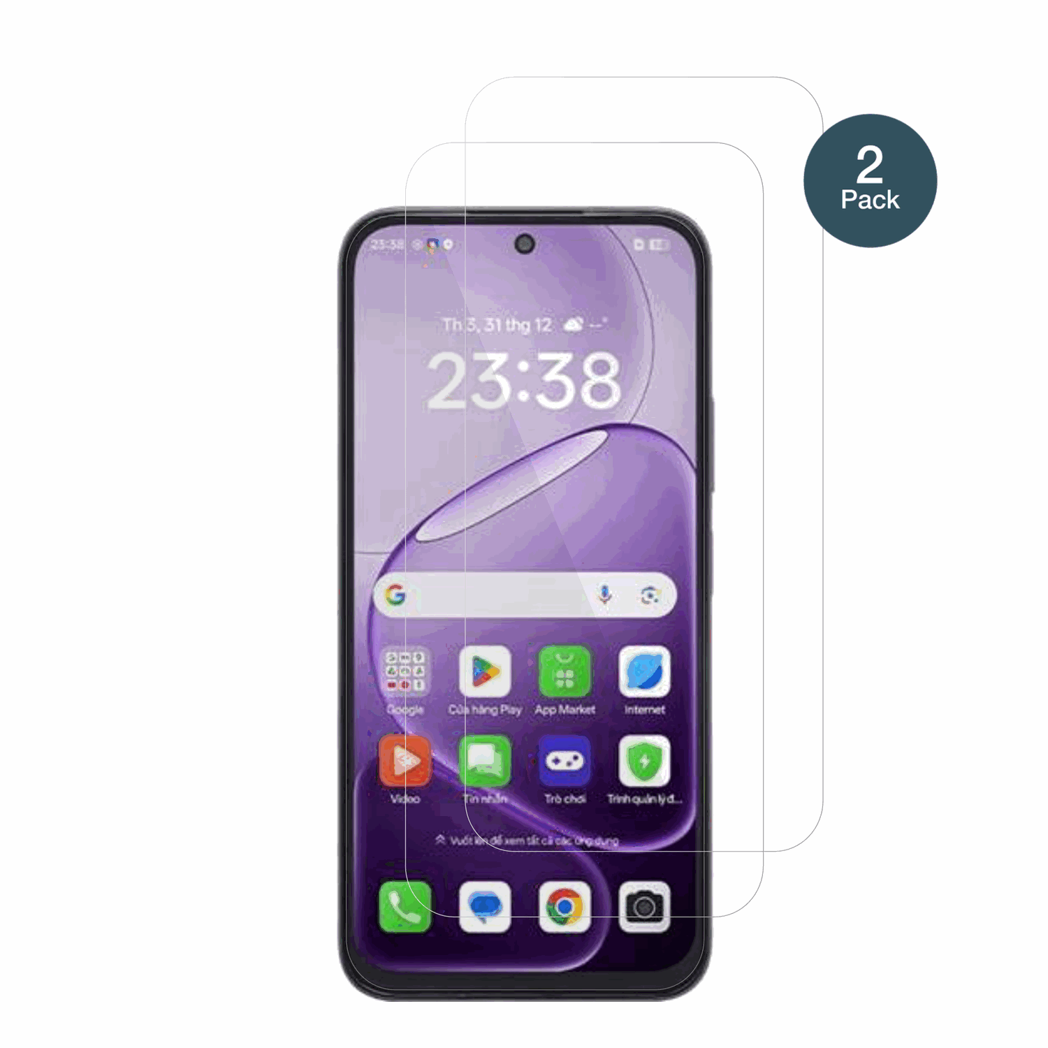 OppoA6t mit aufgebrachter dipos Flex Schutzfolie, glasklare Darstellung ohne Einschränkungen