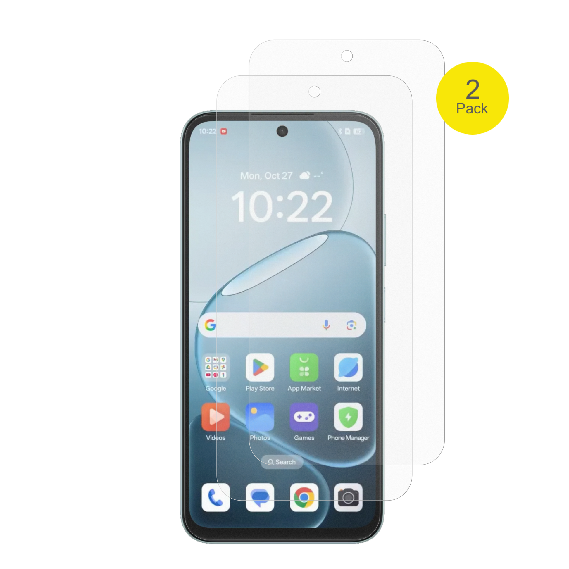 OppoA6x mit aufgebrachter dipos Flex Schutzfolie, glasklare Darstellung ohne Einschränkungen