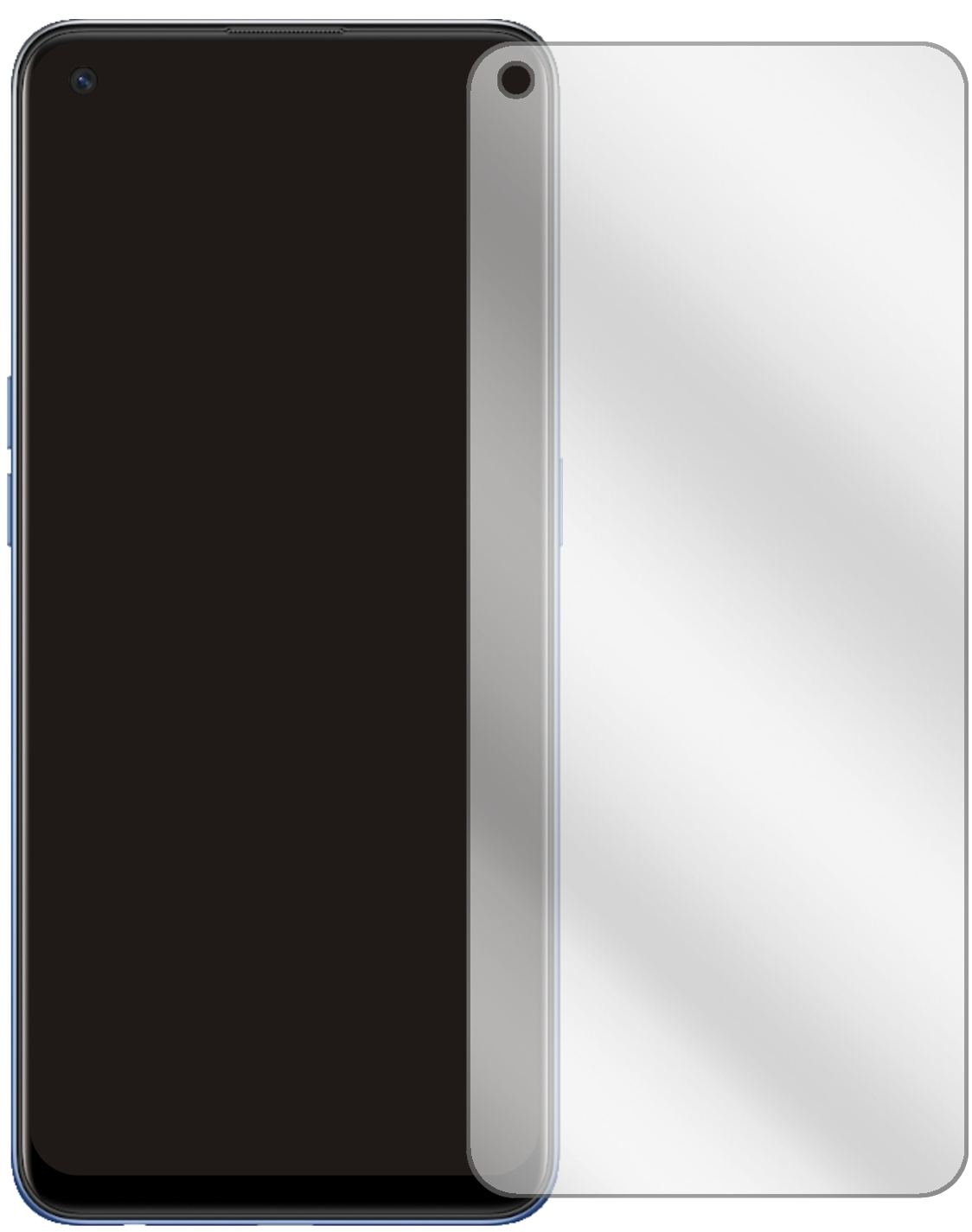 OppoA74 mit aufgebrachter dipos Displayschutzfolie, glasklare Darstellung ohne Einschränkungen