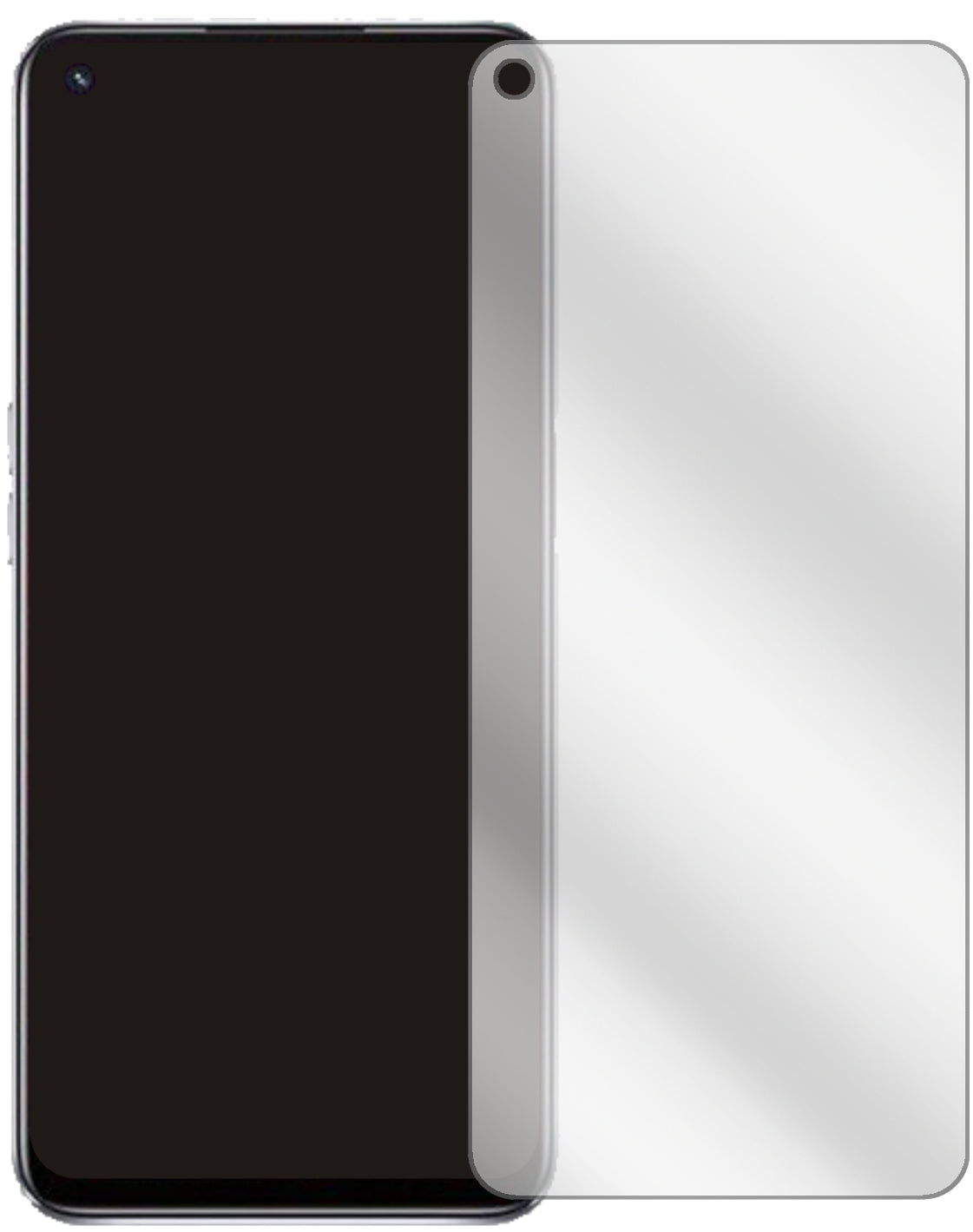 OppoA74 5G mit aufgebrachter dipos Displayschutzfolie, glasklare Darstellung ohne Einschränkungen