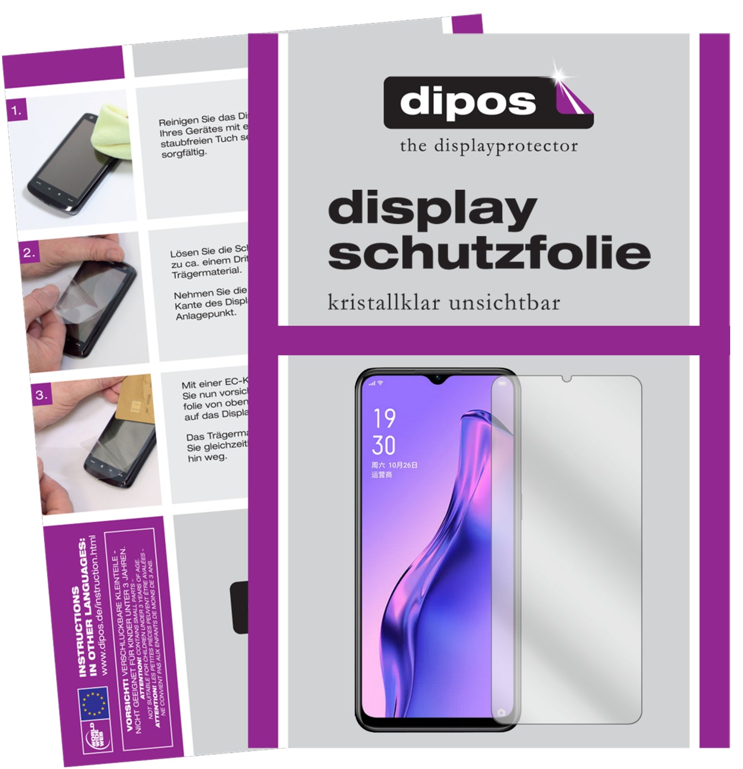 5x Schutzfolie klar für Oppo A8 Display-Schutzfolie