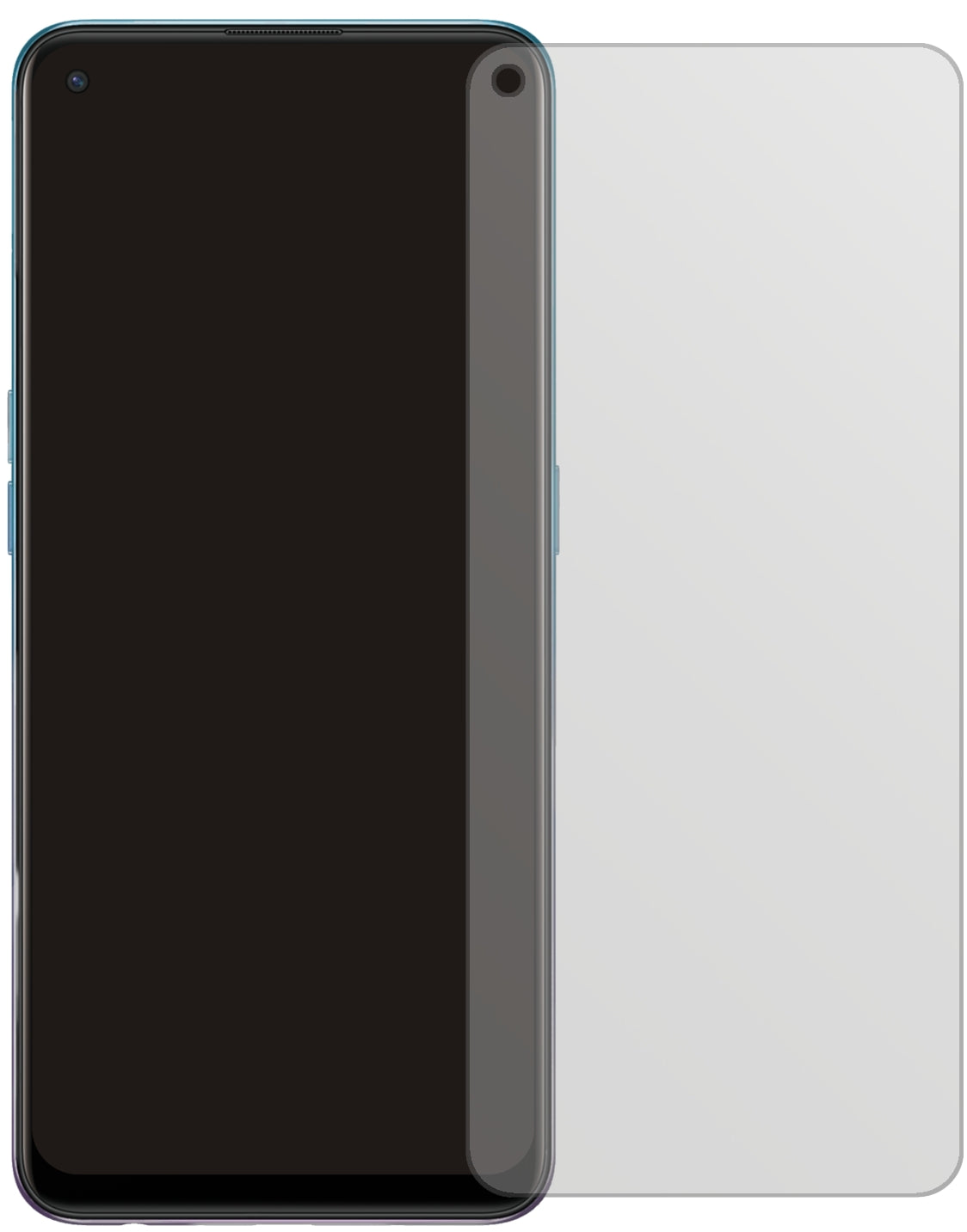 OppoA94 5G mit aufgebrachter dipos Displayschutzfolie, die lästige Fingerabdrücke minimiert