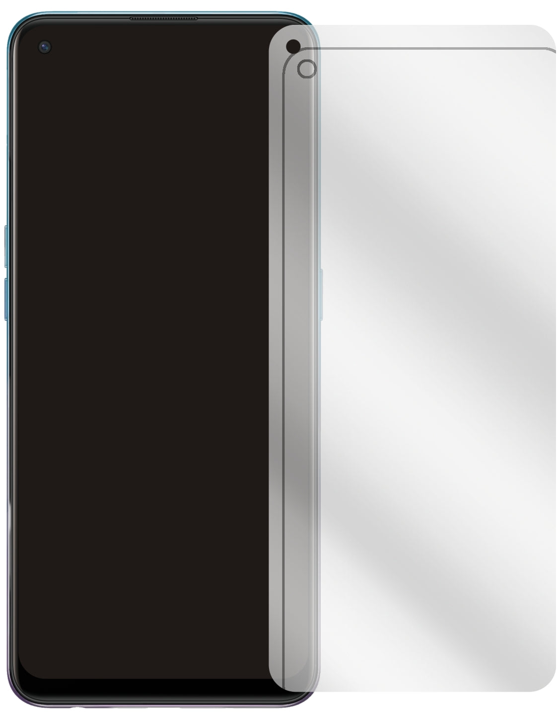 OppoA94 5G mit aufgebrachter dipos Displayschutzfolie, glasklare Darstellung ohne Einschränkungen