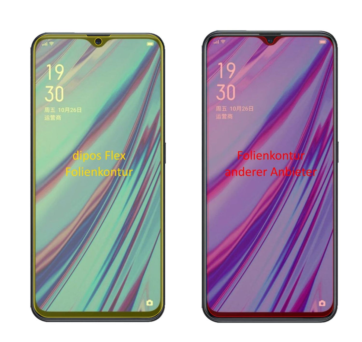 3x 3D Full Cover Schutzfolie für Oppo A9x