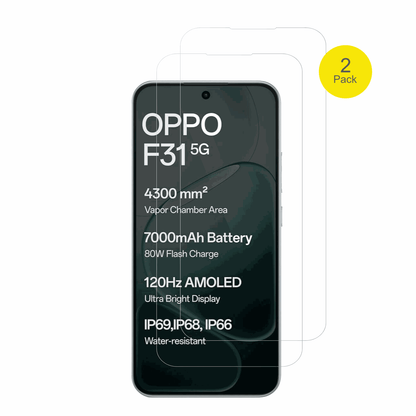 OppoF31 mit aufgebrachter dipos Displayschutzfolie, glasklare Darstellung ohne Einschränkungen