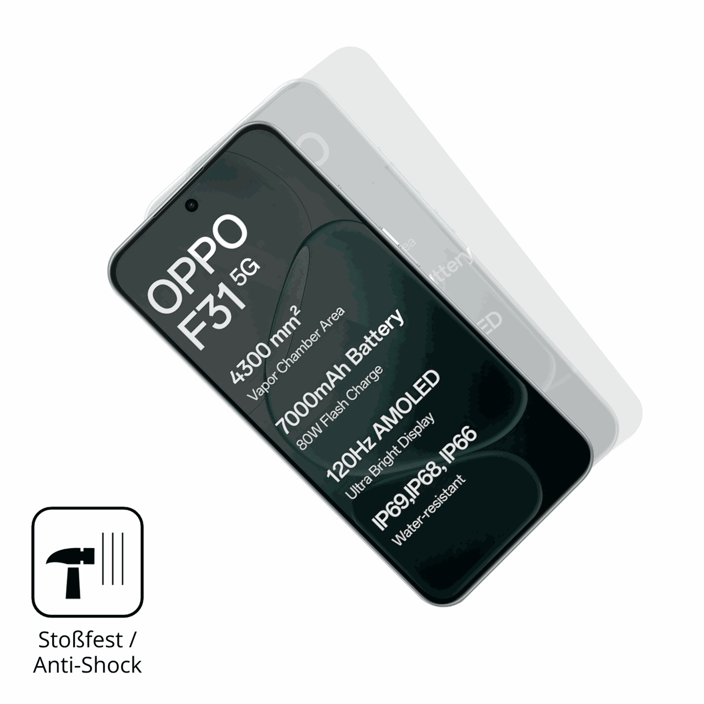 Schutz gegen Kratzer auf dem Oppo F31 Glas durch Schlüssel oder Ähnliches