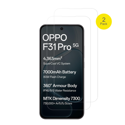 OppoF31 Pro mit aufgebrachter dipos Displayschutzfolie, glasklare Darstellung ohne Einschränkungen