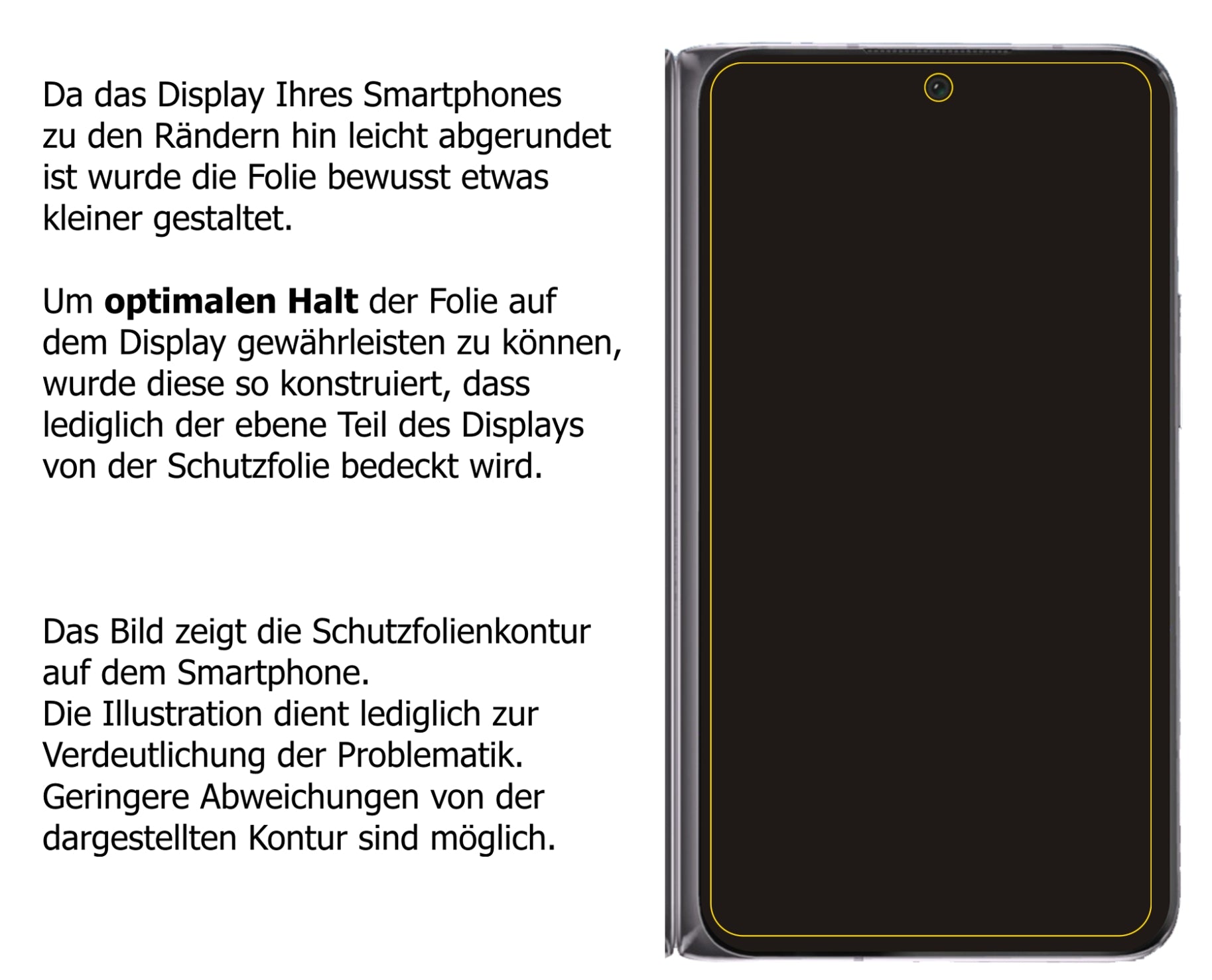 Schutzfolie mit optimaler Passform, zur Verwendung mit Hüllen geeignet