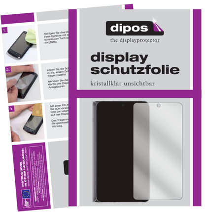 Klare Displayschutzfolie von dipos passend für Oppo Find N Rückseite, präziser Zuschnitt und blasenfrei montiert