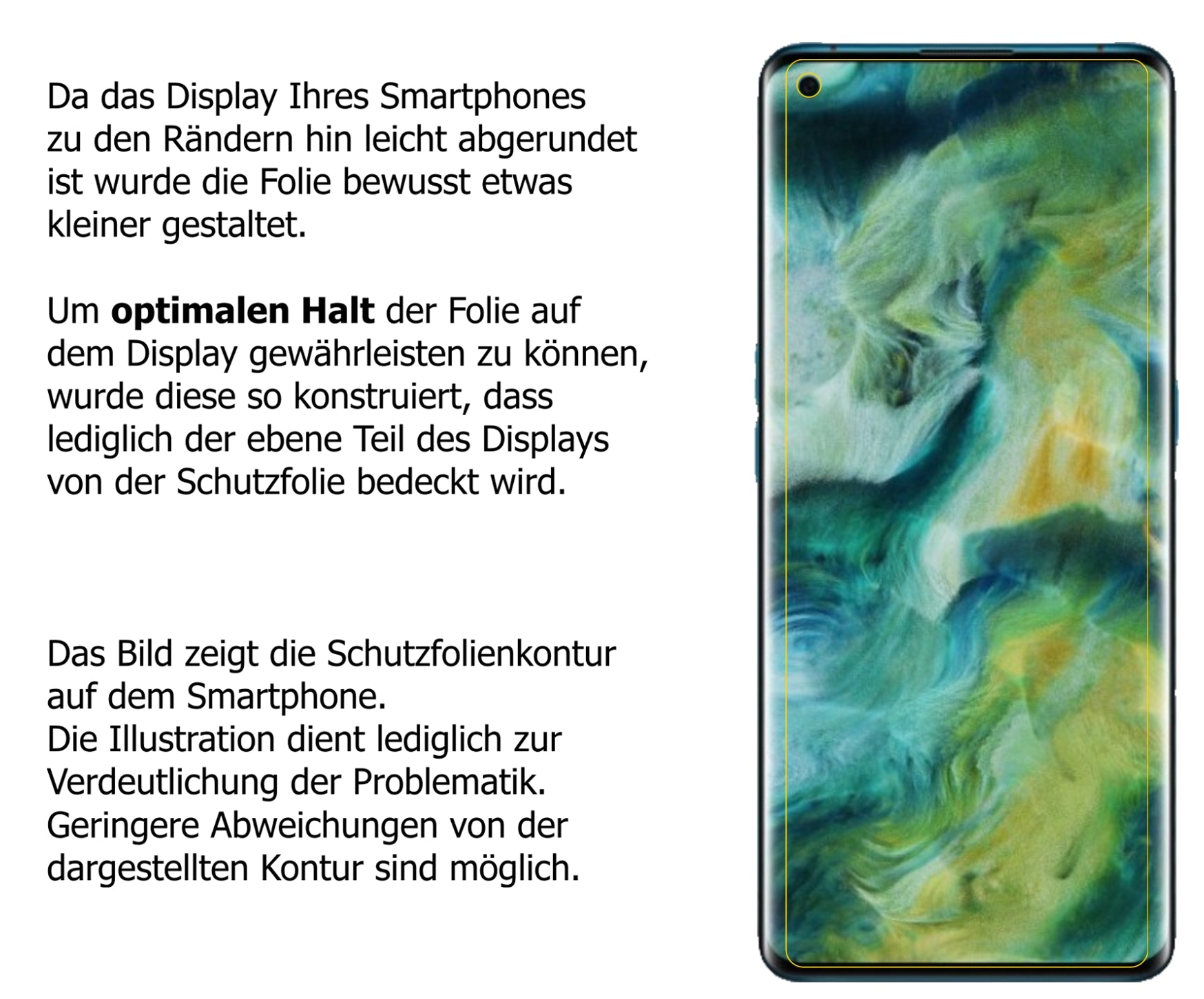 Dünne und klare Folie passend zugeschnitten für Oppo Find X2 Pro