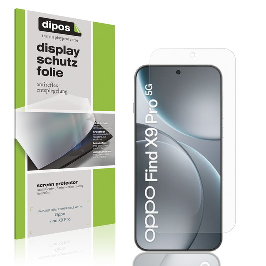 Matte Displayschutzfolie von dipos passend für oppofind x9 pro, präziser Zuschnitt und blasenfrei montiert