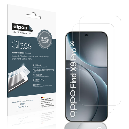 Klare Displayschutzfolie von dipos passend für oppofind x9 pro, 9H kratzfest und blasenfrei montiert