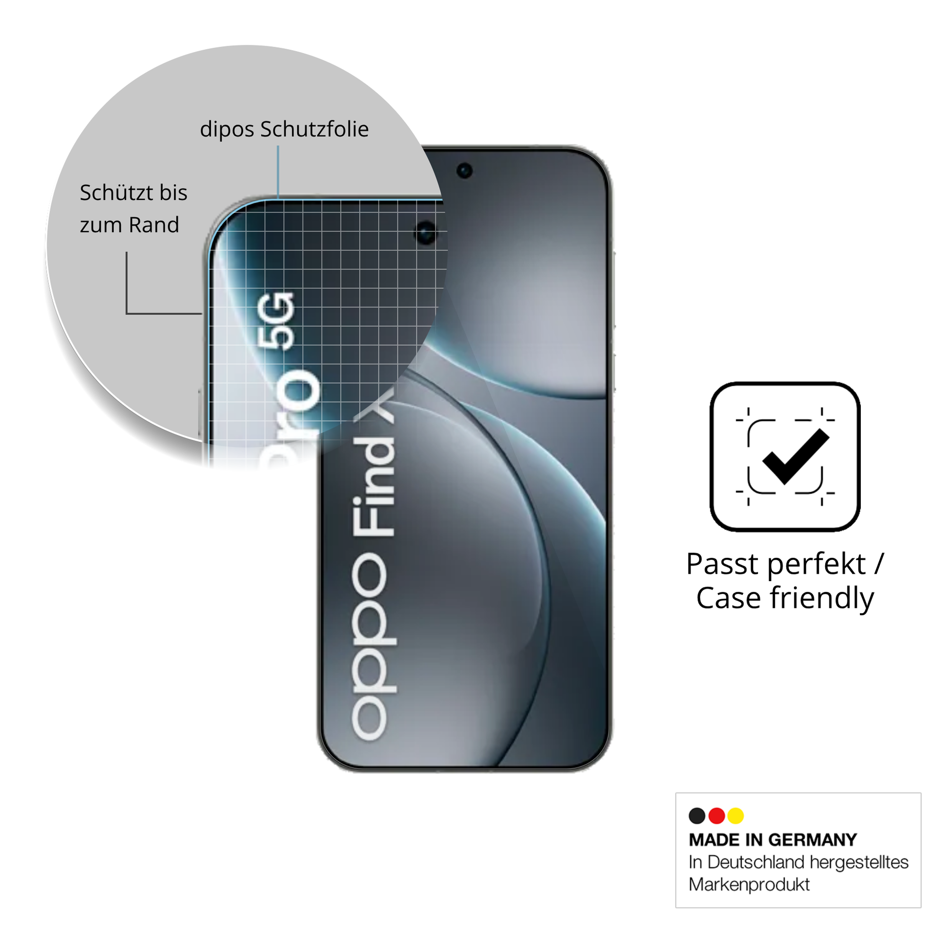 Besonders flexibler Displayschutz mit Anti-Shock-Schicht im Materialmix
