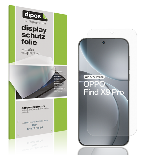 Matte Displayschutzfolie von dipos passend für oppofind x9 pro 5g, präziser Zuschnitt und blasenfrei montiert