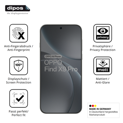 Privatsphäre-Schutz durch Sichtschutz-Folie passend zugeschnitten für oppofind x9 pro 5g