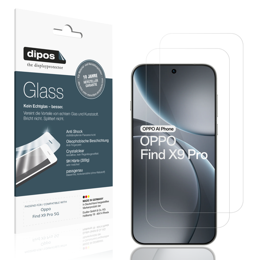 Klare Displayschutzfolie von dipos passend für oppofind x9 pro 5g, 9H kratzfest und blasenfrei montiert