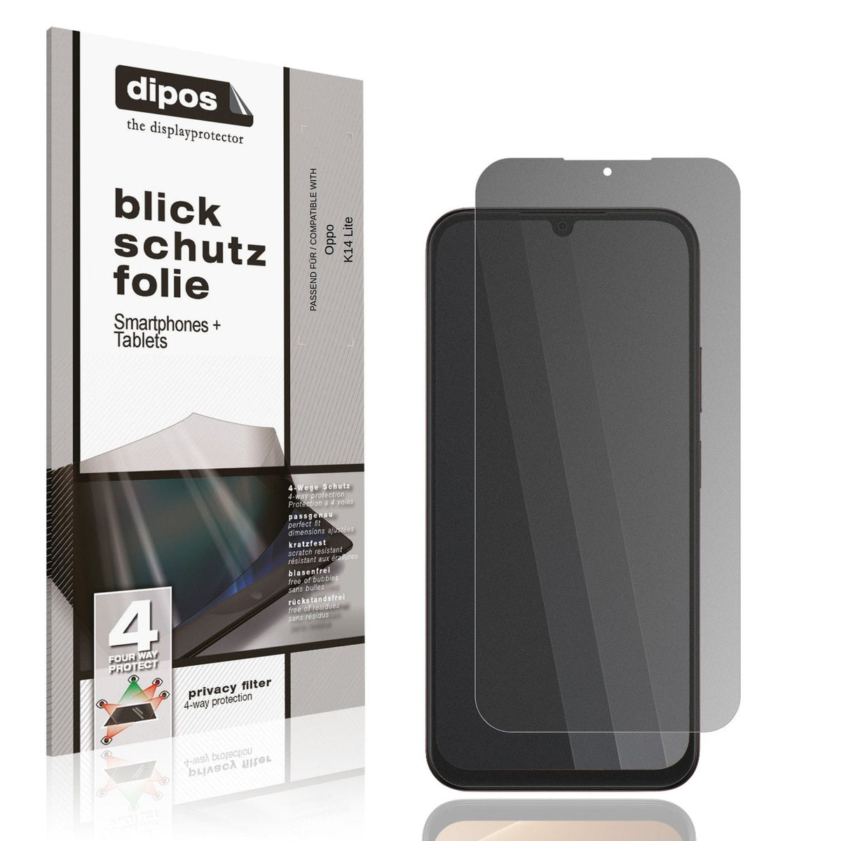 Blickschutzfolie für Oppo K14 Lite matt Schutzfolie Privacy