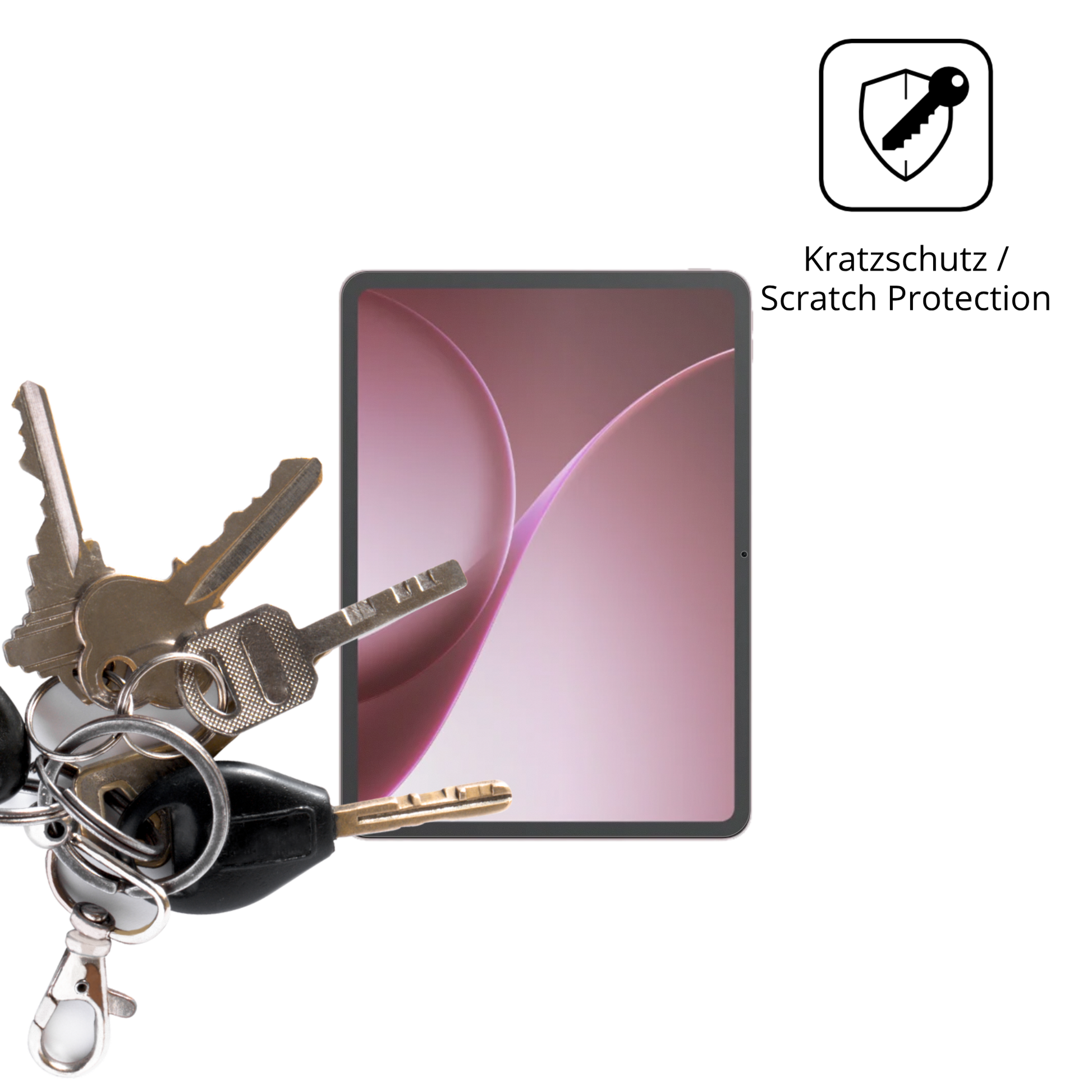 Schutz gegen Kratzer auf dem Oppo Pad Air5 Glas durch Schlüssel oder Ähnliches