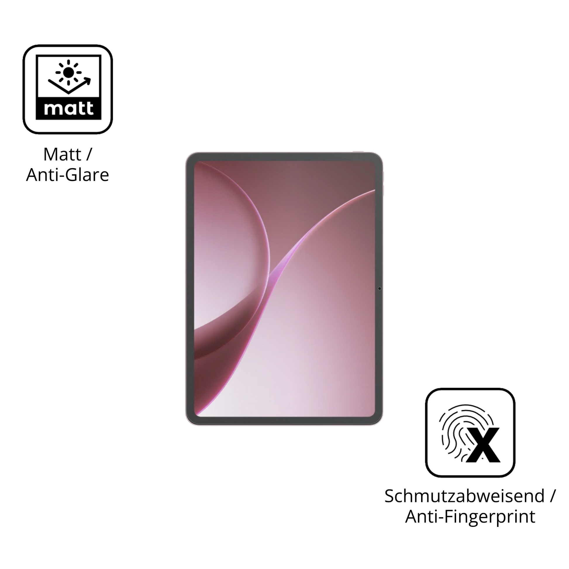 Dünne und entspiegelnde Folie passend zugeschnitten für Oppo Pad Air5
