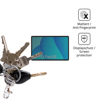 dipos Displayschutz für oppopad se, mattierte Oberfläche, Blickschutzfilter und perfekter Passform