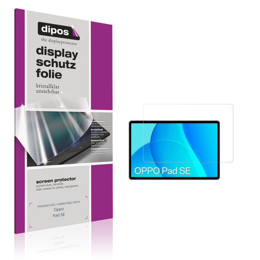 Klare Displayschutzfolie von dipos passend für oppopad se, präziser Zuschnitt und blasenfrei montiert