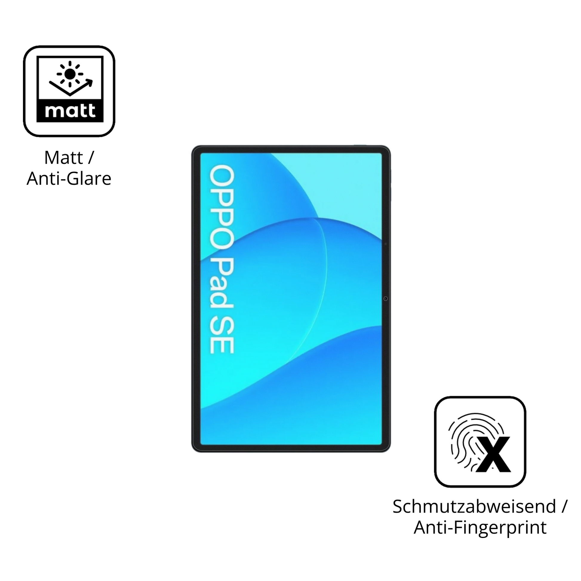 Dünne und entspiegelnde Folie passend zugeschnitten für Oppo Pad Se 11 Zoll
