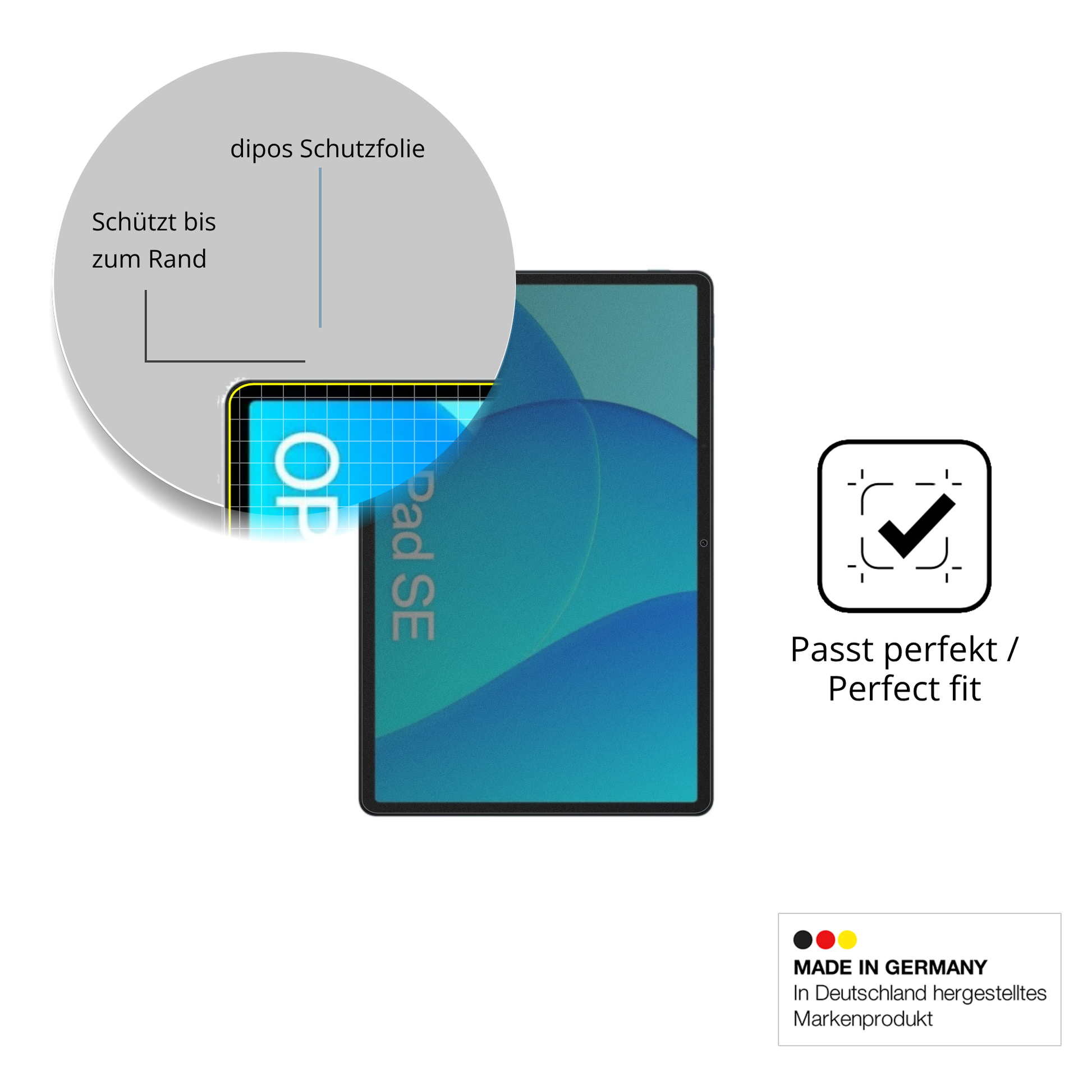 Schutz gegen Kratzer auf dem Oppo Pad Se 11 Zoll Glas durch Schlüssel oder Ähnliches