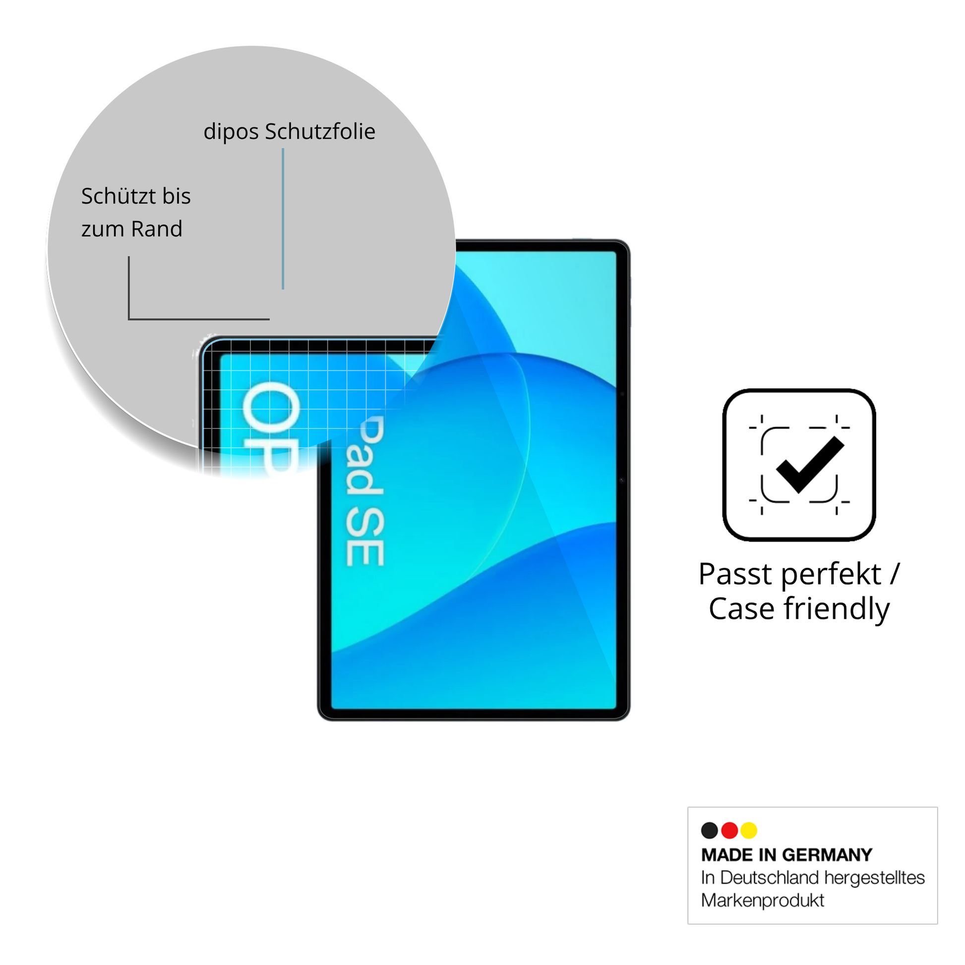 Besonders flexibler Displayschutz mit Anti-Shock-Schicht im Materialmix