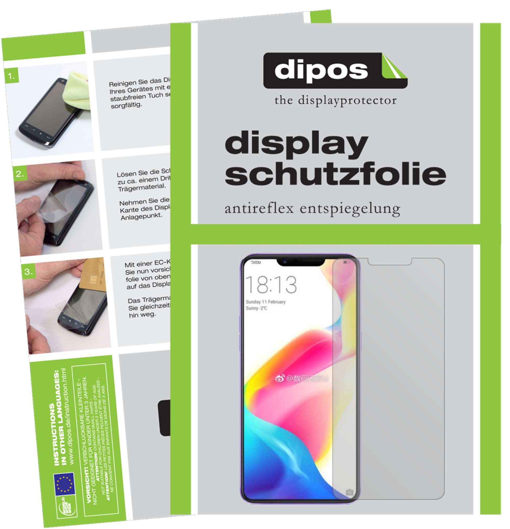 Mattes Panzerglas: Entspiegelte, dünne Folie, Fingerabdruckresistenz und Bildschirmschutz für Oppo-R15 Dream Mirror