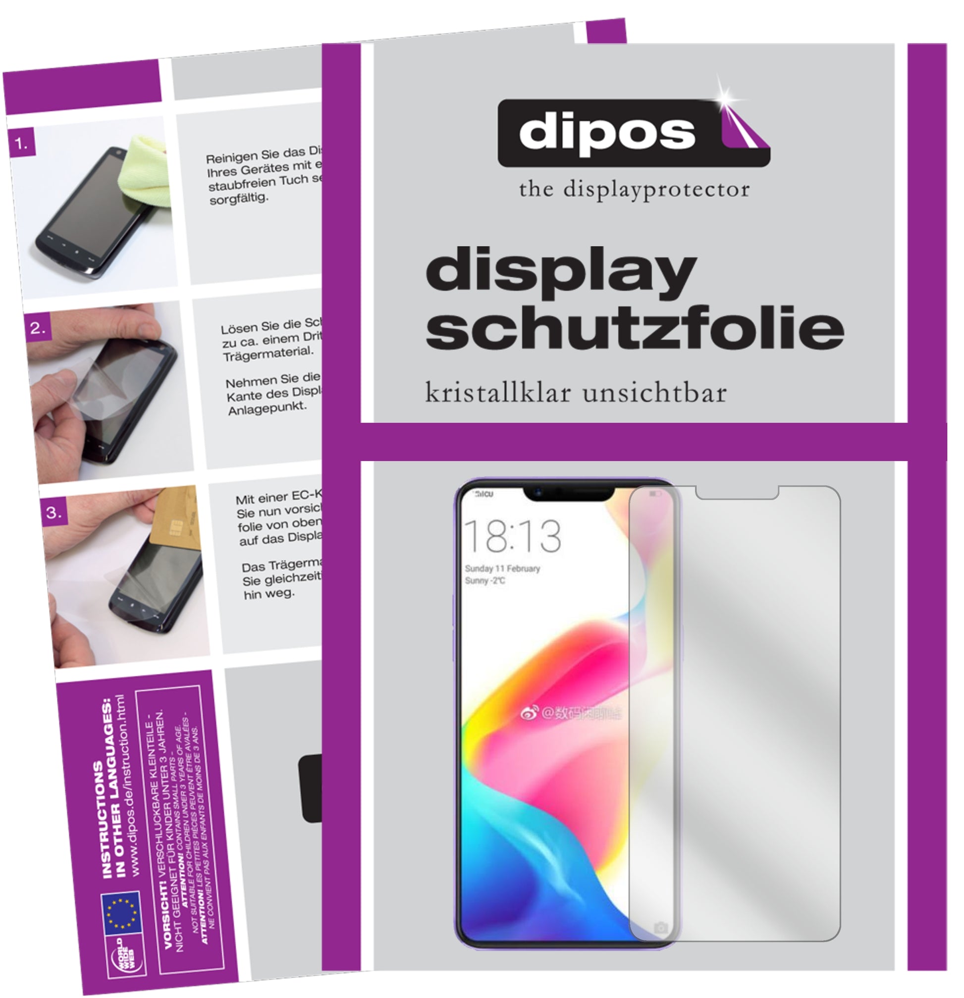 Kristallklare, dünne Schutzfolie: Kratzfest & passgenau für Oppo-R15 Dream Mirror