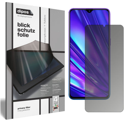 Blickschutzfolie von dipos passend für Oppo Realme 5s, präziser Zuschnitt und blasenfrei montiert