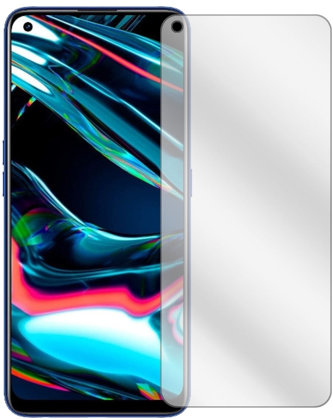 OppoRealme 7 Pro mit aufgebrachter dipos Displayschutzfolie, glasklare Darstellung ohne Einschränkungen