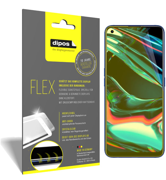 Klare Displayschutzfolie von dipos passend für Oppo Realme 7 Pro, 100% Displayabdeckung und blasenfreie Montage