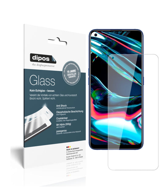Klare Displayschutzfolie von dipos passend für Oppo Realme 7 Pro, 9H kratzfest und blasenfrei montiert