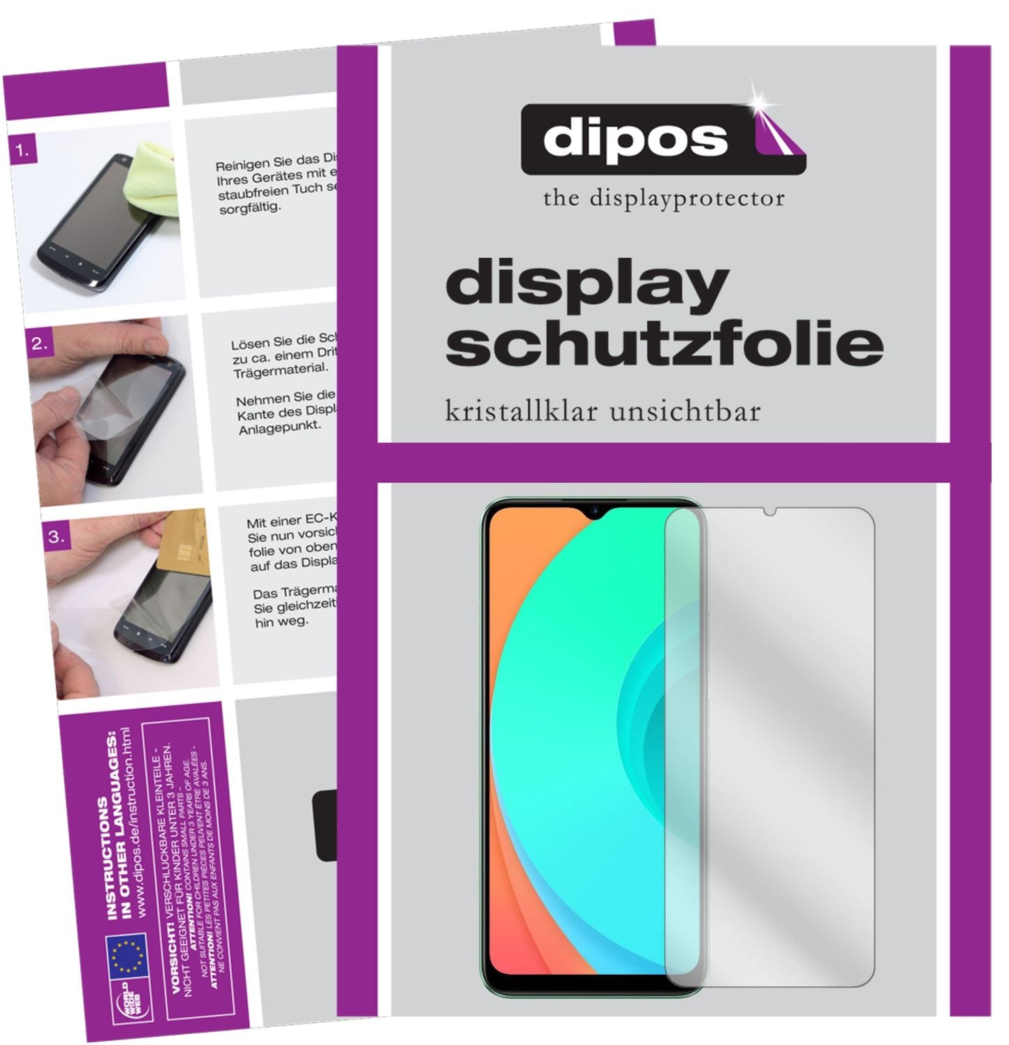 6x Schutzfolie klar für Oppo Realme C11 Display-Schutzfolie