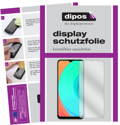 Klare Displayschutzfolie von dipos passend für Oppo Realme C11, präziser Zuschnitt und blasenfrei montiert
