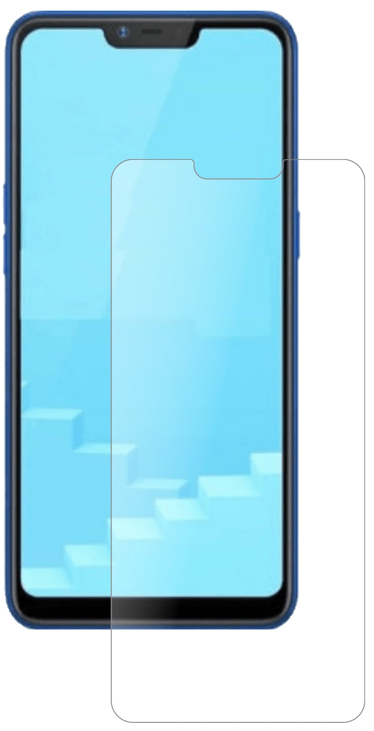 OppoRealme C1 (2019) mit aufgebrachter dipos Panzerfolie, die lästige Fingerabdrücke minimiert