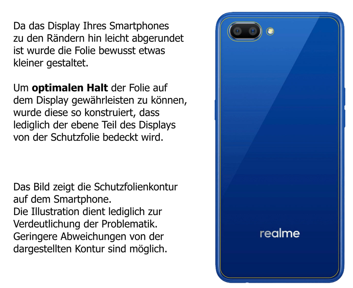 Schutzfolie mit optimaler Passform, zur Verwendung mit Hüllen geeignet