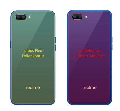 2x 3D Full Cover Schutzfolie für Oppo Realme C1 (2019) Rückseite