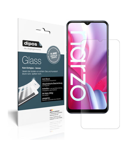 Matte Displayschutzfolie von dipos passend für Oppo Realme Narzo 20A, 9H kratzfest und blasenfrei montiert
