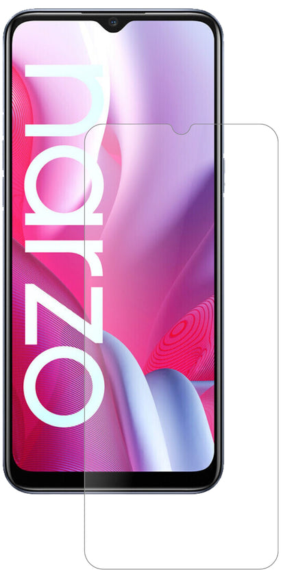 OppoRealme Narzo 20A mit aufgebrachter dipos Panzerfolie, die lästige Fingerabdrücke minimiert