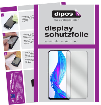 Klare Displayschutzfolie von dipos passend für Oppo Realme X, präziser Zuschnitt und blasenfrei montiert