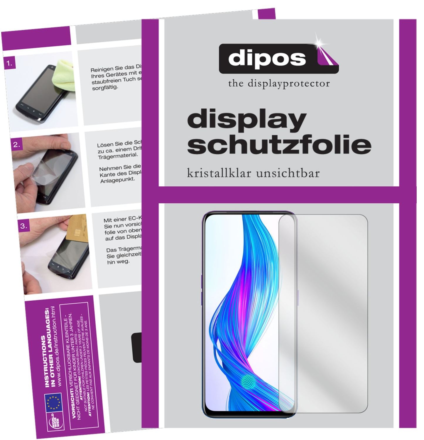 5x Schutzfolie klar für Oppo Realme X Master Edition Display-Schutzfolie