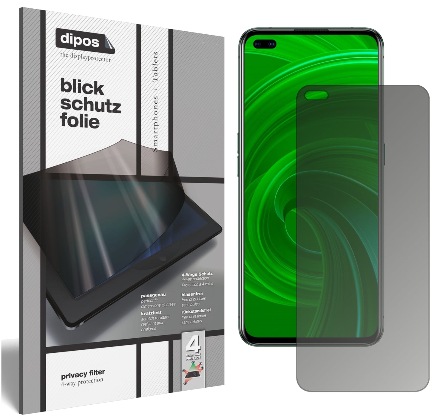 Blickschutzfolie für Oppo Realme X50m 5G matt Schutzfolie Privacy